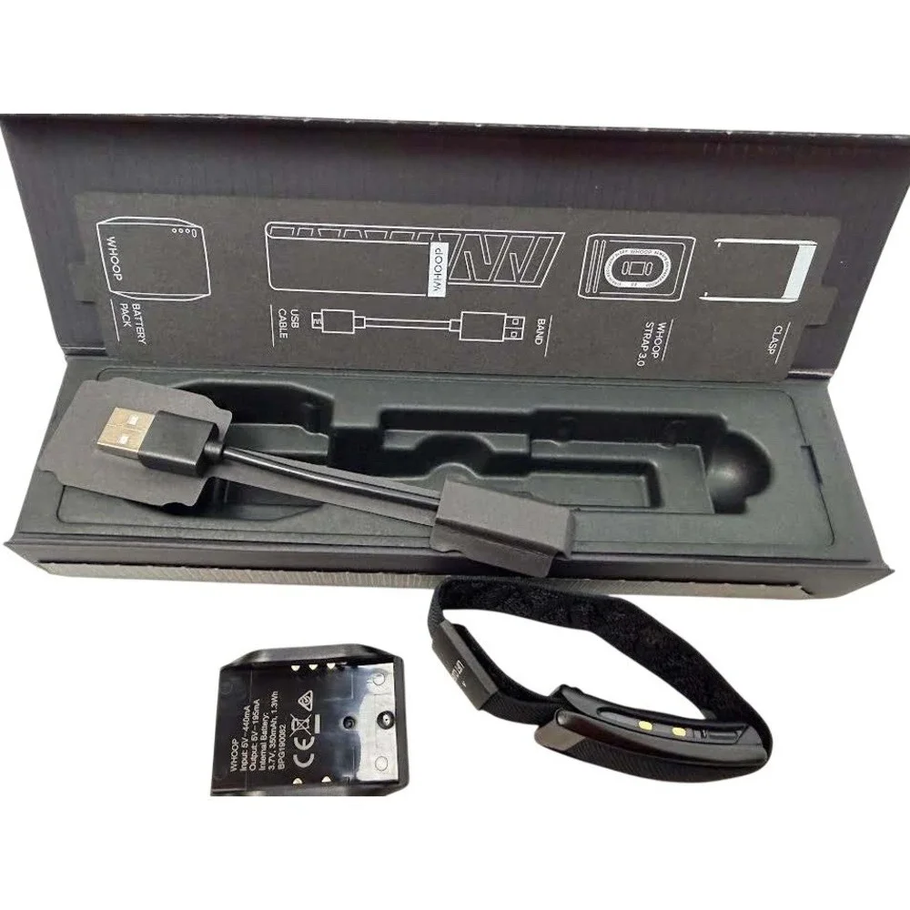WHOOP Strap 3.0 Fitness Tracker Proknit Onyx Band Battery Pack USB Cable WS30